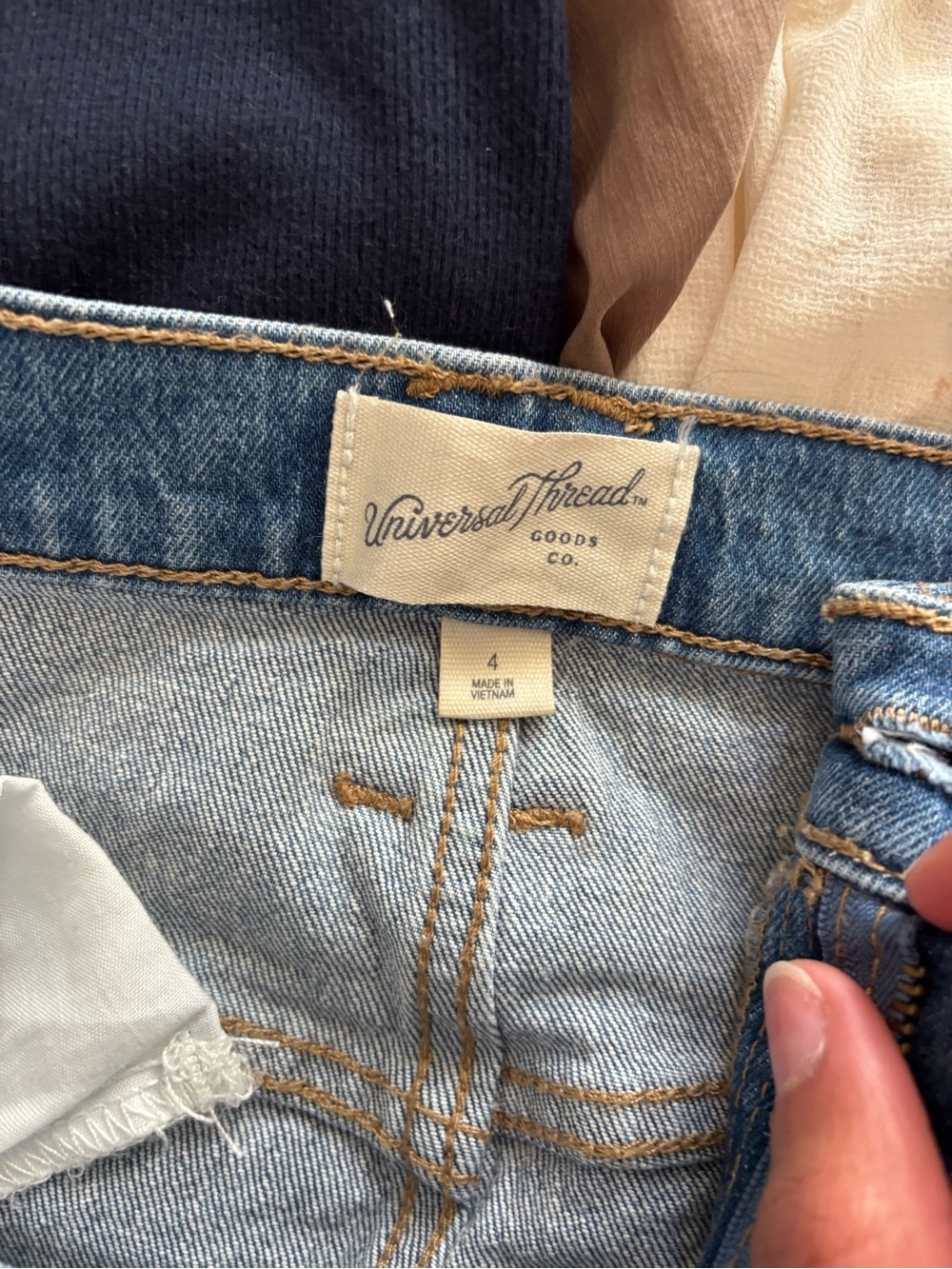 Universal Thread Light Blue Denim Midi Skirt with Front Slit - Picture 4 of 4
